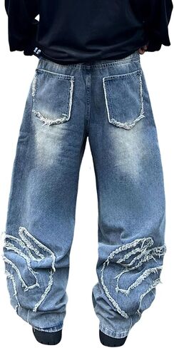 Baggy Jeans for Men Loose Fit Denim Trousers Y2k Casual Pants 2000s Streetwear in Saudi Arabia