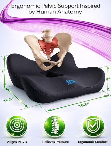 وسادة مقعد من الإسفنج الذكي لتخفيف الضغط، وسادة كرسي مكتب مريحة لتخفيف آلام العصعص وعرق النسا وعظم الذيل، وسادة على شكل كعكة البواسير، وسادة للحمل بعد الولادة، بعد الجراحة in Kuwait