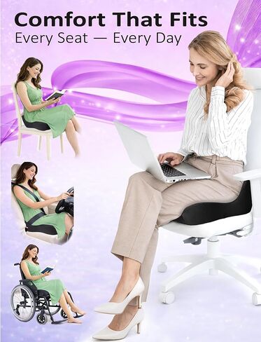 وسادة مقعد من الإسفنج الذكي لتخفيف الضغط، وسادة كرسي مكتب مريحة لتخفيف آلام العصعص وعرق النسا وعظم الذيل، وسادة على شكل كعكة البواسير، وسادة للحمل بعد الولادة، بعد الجراحة in Kuwait