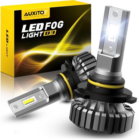 مصابيح AUXITO H11 H8 H9 LED، أكثر سطوعًا بنسبة 400%، مصابيح بيضاء بدون مروحة 6500K، توصيل وتشغيل لمبة الهالوجين البديلة H8 ضوء الضباب، حزمة من 2 in Saudi Arabia