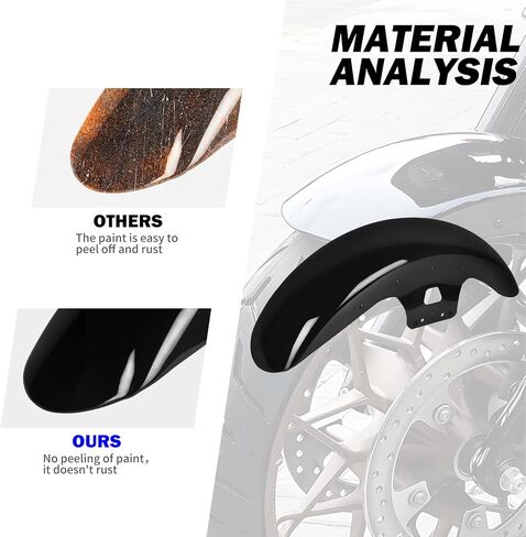 واقي الطين للدراجة النارية من HDBUBALUS مناسب لدراجات Harley Touring Road Glide Electra Glide Street Glide Road King FLHR FLHT FLHX 2014-2023 باللون الأسود اللامع in Kuwait