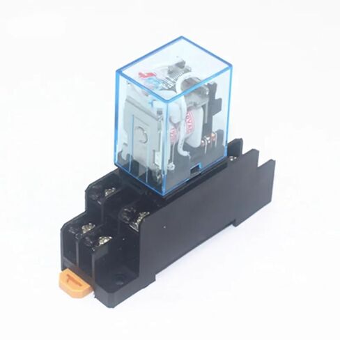 MY2P HH52P MY2NJ مفتاح التتابع الكهرومغناطيسي DPDT مع قاعدة مقبس ومؤشر LED، AC/DC 12V/24V/36V/110V/220V، مرحل صغير للأغراض العامة مختوم (AC12V) in Saudi Arabia