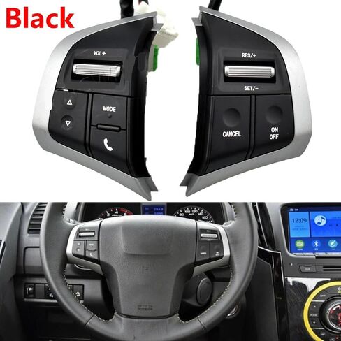 Steering Wheel Mounted Cruise Control Switch Butto Car Cruise Control Switch Steering Wheel Button Audio Media switches/Fit for Chevrolet D-MAX 2019 for Isuzu dmax 2013 Accessories(Sliver-1Set) in Saudi Arabia