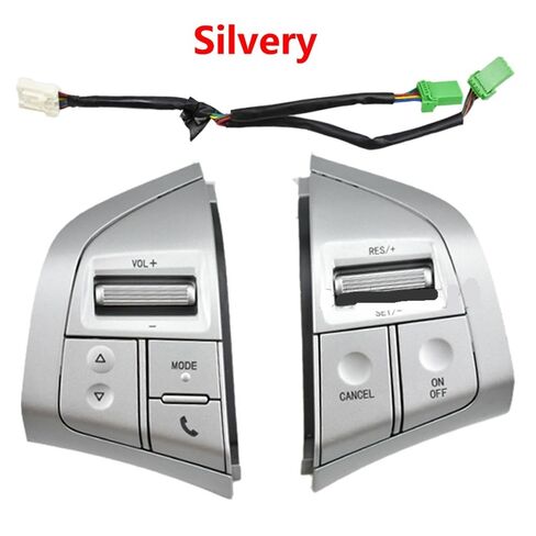Steering Wheel Mounted Cruise Control Switch Butto Car Cruise Control Switch Steering Wheel Button Audio Media switches/Fit for Chevrolet D-MAX 2019 for Isuzu dmax 2013 Accessories(Sliver-1Set) in Saudi Arabia