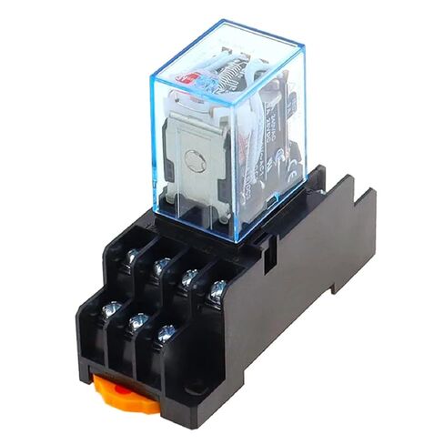 MY4NJ Electromagnetic Power Relay with DIN Rail Base, 4NO 4NC 14 Pins, AC Coil Multiple Voltage Options, Epoxy Sealed Mini Relay (24V AC) in Saudi Arabia