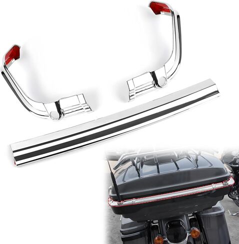 King Tour Pack Tail Lamp Trim, Chrome Split Self-adhesive Rear Tail Light Trim Bar for Harley Touring Ultra Limited Tri Electra Road Glide CVO Ultra 2014-up Accessories in Saudi Arabia