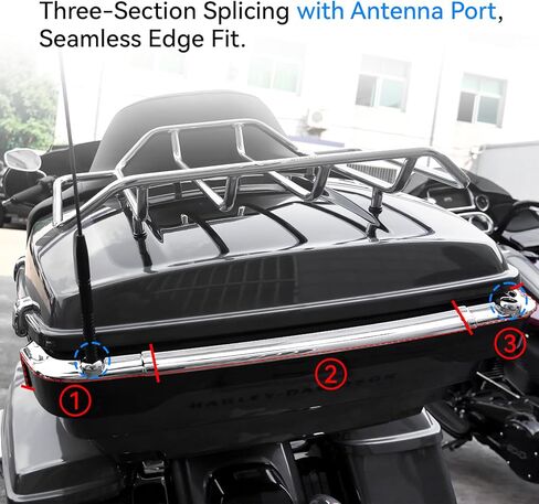 King Tour Pack Tail Lamp Trim, Chrome Split Self-adhesive Rear Tail Light Trim Bar for Harley Touring Ultra Limited Tri Electra Road Glide CVO Ultra 2014-up Accessories in Saudi Arabia