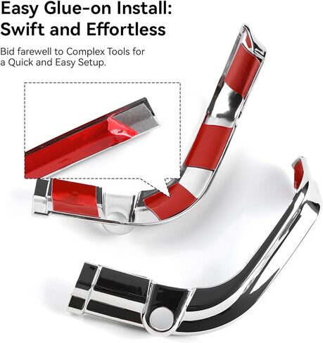 King Tour Pack Tail Lamp Trim, Chrome Split Self-adhesive Rear Tail Light Trim Bar for Harley Touring Ultra Limited Tri Electra Road Glide CVO Ultra 2014-up Accessories in Saudi Arabia