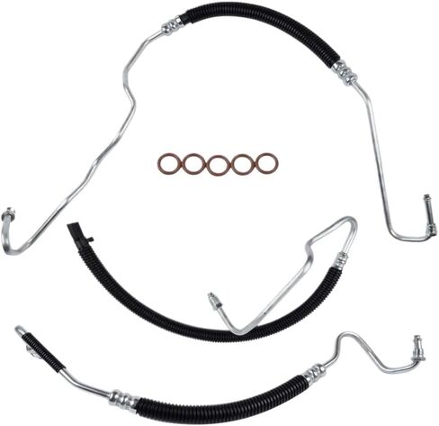 Power Steering Hose Set 3pcs 15062625 15295841 Compatible With Silverado Sierra 2500 HD 3500 6.6L V8 Turbo Diesel 2001-2006 in Saudi Arabia