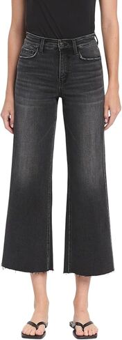 Flying Monkey High Rise Clean Cut Raw Hem Crop Wide Leg Jeans F5820 in Saudi Arabia