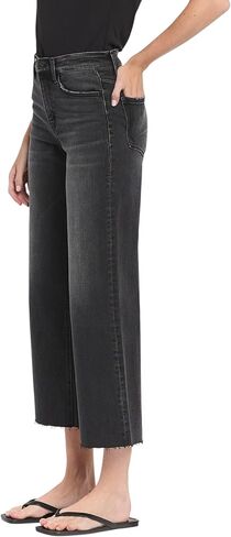 Flying Monkey High Rise Clean Cut Raw Hem Crop Wide Leg Jeans F5820 in Saudi Arabia