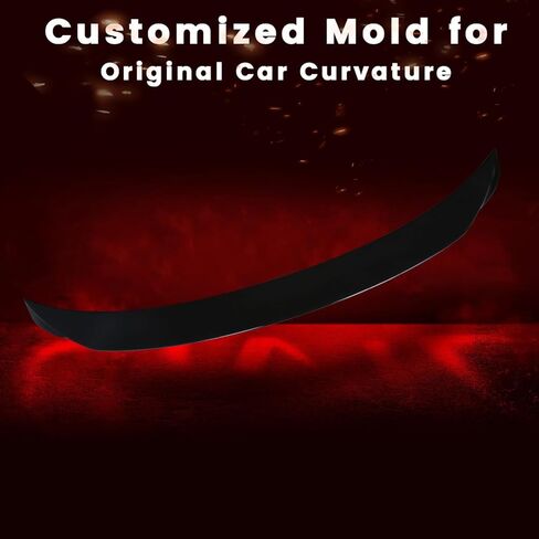 Trunk Lip Spoiler for Mazda 3 2019-2023 Sedan Rear V-Style Spoiler Wing Without Drilling ABS Compatible with Maz-da 3 (Glossy Black) in Saudi Arabia