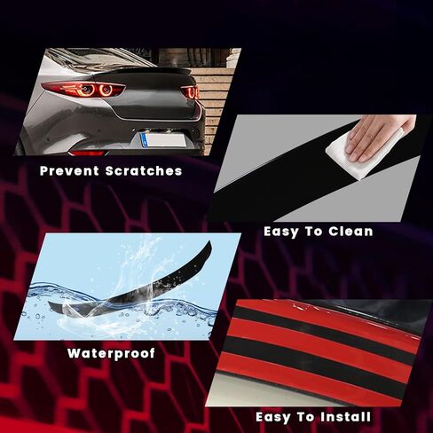 Trunk Lip Spoiler for Mazda 3 2019-2023 Sedan Rear V-Style Spoiler Wing Without Drilling ABS Compatible with Maz-da 3 (Glossy Black) in Saudi Arabia