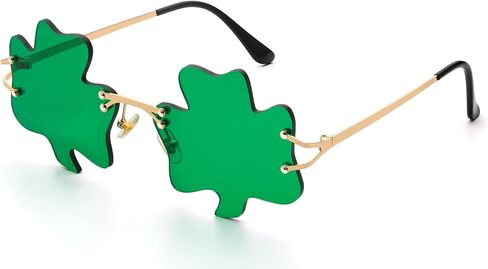 نظارات شمسية IOHLNG لعيد القديس باتريك شامروك أيرلندية بأربعة أوراق البرسيم باللون الأخضر in Kuwait