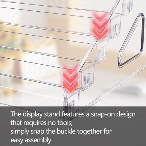 5-Tier Trading Card Display Stand, Card Display Case, Vertical Tabletop Holder for PSA BGS SGC Graded Slabs - Baseball Basketball Sports Cards Showcase with Snap-On Assembly in Kuwait