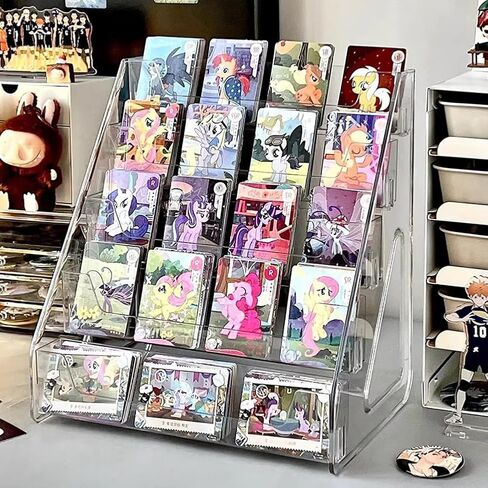 5-Tier Trading Card Display Stand, Card Display Case, Vertical Tabletop Holder for PSA BGS SGC Graded Slabs - Baseball Basketball Sports Cards Showcase with Snap-On Assembly in Kuwait