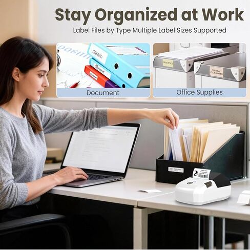 Bluetooth Thermal Label Printer, Portable Label Maker Machine with Tape, Barcode & Small Receipt Printing Mode, USB Wireless, Compatible with Android iOS Windows macOS in Saudi Arabia