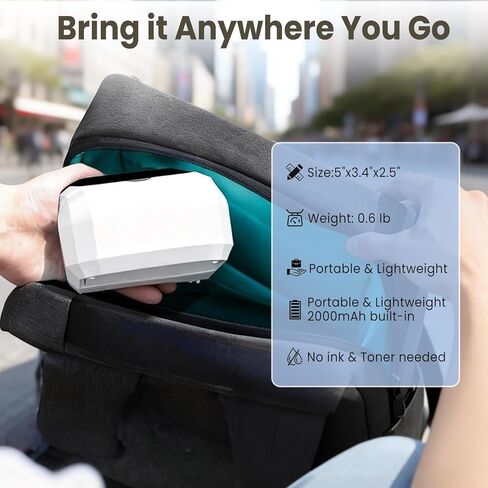 Bluetooth Thermal Label Printer, Portable Label Maker Machine with Tape, Barcode & Small Receipt Printing Mode, USB Wireless, Compatible with Android iOS Windows macOS in Saudi Arabia