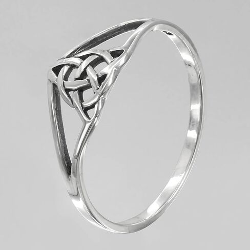 Moonlight Mysteries Celtic Triquetra Ring for Women | .925 Sterling Silver Trinity Knot Ring | Size 4-15 in Saudi Arabia