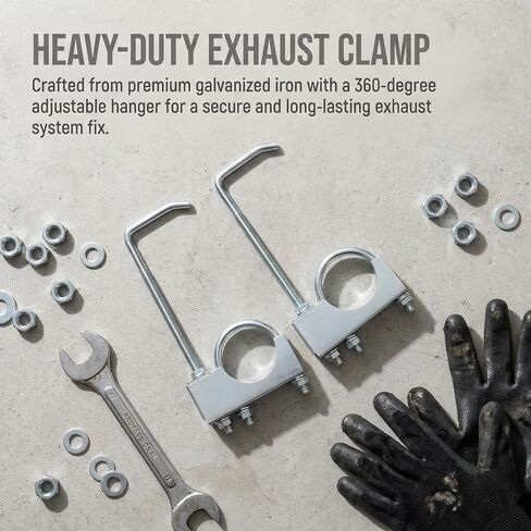 2 Pcs Exhaust Clamp with Hange，Heavy Duty Exhaust Hanger with Clamp for 3" Exhaust Pipe，Universal Exhaust Hangers Exhaust for Car Truck Exhaust Pipe in Kuwait