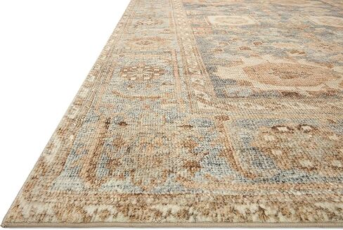 Loloi Margot Collection MAT-03 Ocean/Spice 7'-6" x 9'-6" Area Rug feat. CloudPile, No-Shed Easy Clean Large Patterned Area Rug for Living Room, Bedroom, Dining Area in Saudi Arabia