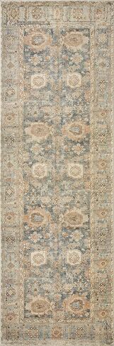 Loloi Margot Collection MAT-03 Ocean/Spice 7'-6" x 9'-6" Area Rug feat. CloudPile, No-Shed Easy Clean Large Patterned Area Rug for Living Room, Bedroom, Dining Area in Saudi Arabia