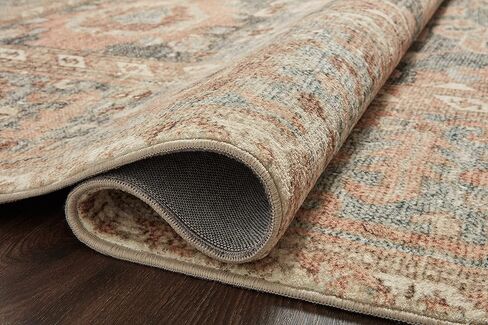 Loloi Margot Collection MAT-03 Ocean/Spice 7'-6" x 9'-6" Area Rug feat. CloudPile, No-Shed Easy Clean Large Patterned Area Rug for Living Room, Bedroom, Dining Area in Saudi Arabia