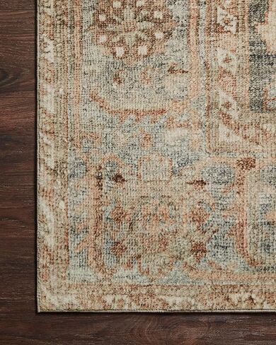 Loloi Margot Collection MAT-03 Ocean/Spice 7'-6" x 9'-6" Area Rug feat. CloudPile, No-Shed Easy Clean Large Patterned Area Rug for Living Room, Bedroom, Dining Area in Saudi Arabia