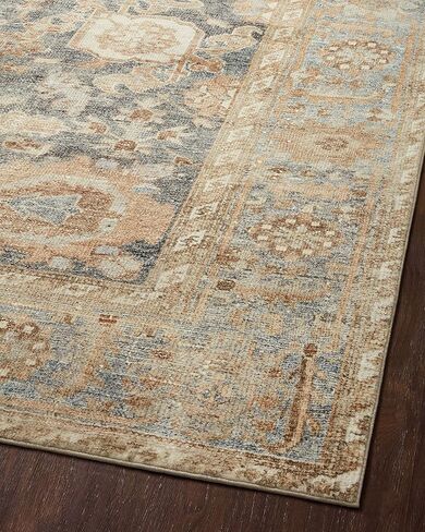 Loloi Margot Collection MAT-03 Ocean/Spice 7'-6" x 9'-6" Area Rug feat. CloudPile, No-Shed Easy Clean Large Patterned Area Rug for Living Room, Bedroom, Dining Area in Saudi Arabia