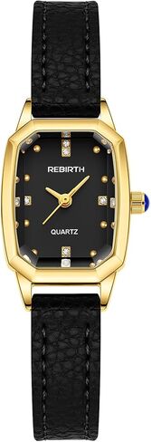 Women’s Gold Rectangular Quartz Watch, Elegant Dress Wristwatch with Stainless Steel Bracelet or Leather Strap, Classic Vintage Style Watch for Women in Saudi Arabia