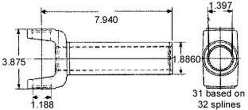 TD3-3-5551X Replacement for GM Turbo 400, TH 400 / 4L80E Transmission & T/C Slip Yoke 3-3-5551X in Saudi Arabia