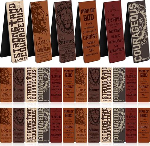 48 قطعة من الإشارات المرجعية المغناطيسية للكتاب المقدس للرجال، هدايا مسيحية، إشارات كتابية ملهمة للأسد، الرب هو قوتي، هدايا دينية قوية وشجاعة لعيد الميلاد in Kuwait
