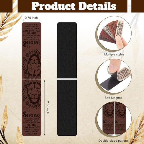 48 قطعة من الإشارات المرجعية المغناطيسية للكتاب المقدس للرجال، هدايا مسيحية، إشارات كتابية ملهمة للأسد، الرب هو قوتي، هدايا دينية قوية وشجاعة لعيد الميلاد in Kuwait