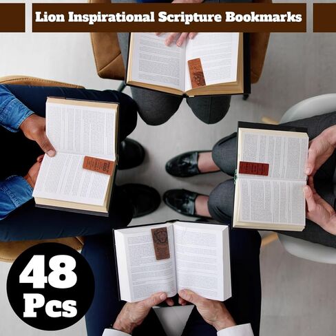 48 قطعة من الإشارات المرجعية المغناطيسية للكتاب المقدس للرجال، هدايا مسيحية، إشارات كتابية ملهمة للأسد، الرب هو قوتي، هدايا دينية قوية وشجاعة لعيد الميلاد in Kuwait