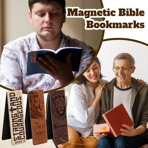 48 قطعة من الإشارات المرجعية المغناطيسية للكتاب المقدس للرجال، هدايا مسيحية، إشارات كتابية ملهمة للأسد، الرب هو قوتي، هدايا دينية قوية وشجاعة لعيد الميلاد in Kuwait