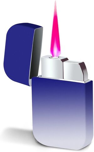 Torch Windproof Lighter, Pink Flame Fun Glittery Refillable Butane Pocket Novelty Lighter for Girls Teens Gift,Daily Use, Birthdays, Anniversary, Candle, Camping(Butane Not Included) (White&Pink) in Saudi Arabia