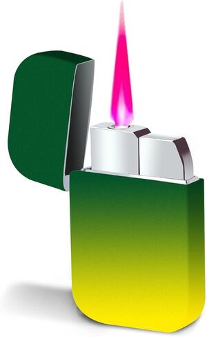 Torch Windproof Lighter, Pink Flame Fun Glittery Refillable Butane Pocket Novelty Lighter for Girls Teens Gift,Daily Use, Birthdays, Anniversary, Candle, Camping(Butane Not Included) (White&Pink) in Saudi Arabia