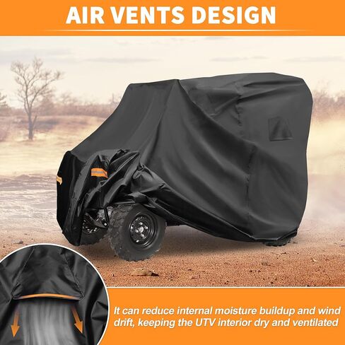 X AUTOHAUX UTV Cover for Kawasaki Teryx4 4 Seaters Waterproof Side by Side Cover for Kawasaki Teryx4 S LE/SE/Camo Outdoor Cover Sun Rain Protection 210D-PU Oxford Cloth Black in Saudi Arabia