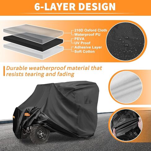 X AUTOHAUX UTV Cover for Kawasaki Teryx4 4 Seaters Waterproof Side by Side Cover for Kawasaki Teryx4 S LE/SE/Camo Outdoor Cover Sun Rain Protection 210D-PU Oxford Cloth Black in Saudi Arabia