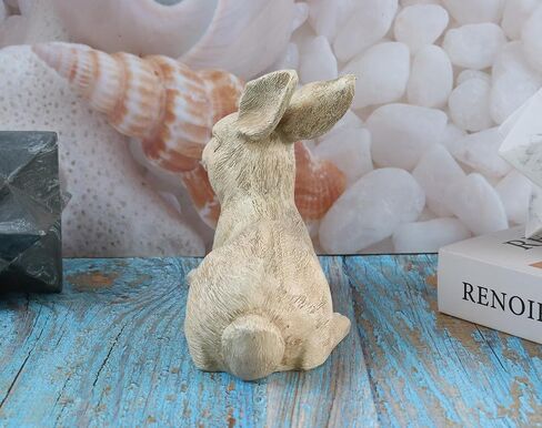 تمثال أرنب هيماه منحوت لديكور المنزل وديكورات منزلية ريفية لغرفة المعيشة، تماثيل حيوانات من الراتنج البوهيمي للديكور الداخلي in Kuwait