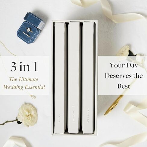 مجموعة مخططات الزفاف الأنيقة Scribble & Dot™ لحفلات الزفاف في الولايات المتحدة الأمريكية | مجموعة كاملة مكونة من 3 قطع | زفاف | مخطط شهر العسل | دفتر وصيفات الشرف | هدية الخطوبة | منظم حفلات الزفاف في الولايات المتحدة الأمريكية in Kuwait