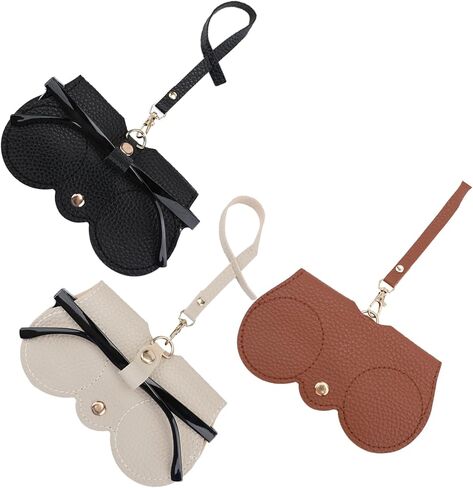 3 Pcs Soft Leather Sunglasses Bag Portable Leather Glasses Case Holder Portable Sunglasses Organizer Case for Women Men in Saudi Arabia