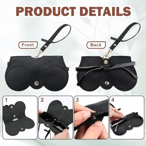 3 Pcs Soft Leather Sunglasses Bag Portable Leather Glasses Case Holder Portable Sunglasses Organizer Case for Women Men in Saudi Arabia