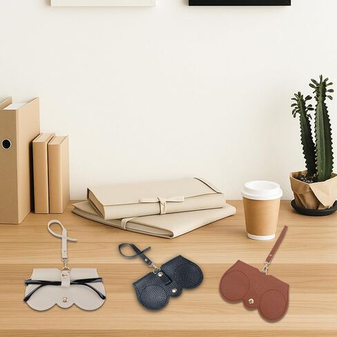 3 Pcs Soft Leather Sunglasses Bag Portable Leather Glasses Case Holder Portable Sunglasses Organizer Case for Women Men in Saudi Arabia