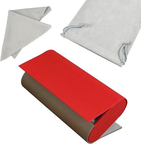 Double Sided Glasses Case Hard Shell,Sunglasses Case & Eyeglass Case with Cleaning Cloth & Storage Pouch in Saudi Arabia