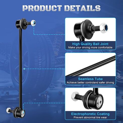 وصلات نهاية قضيب التثبيت الأمامي K80296 متوافقة مع 2005-2012 Ford Escape، 2001-2005 Toyota RAV4، 2014-2020 Mazda 6 CX-5 CX-9، 2004-2012 Mercury Mariner & M-itsubishi Eclipse Endeavour، مجموعة من 2 in Kuwait