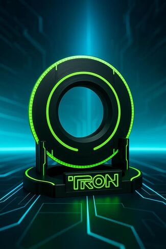 Futuristic Identity Disk Display with Stand Inspired by Tron Disc in Saudi Arabia