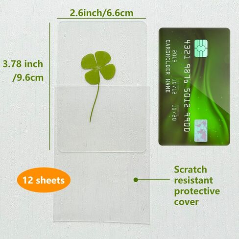 12 Sheets Four Leaf Clover Bookmarks - St. Patrick's Day Bulk Gifts, Good Luck Charms for Wallet, Books, or Coworkers, 4 Leaf Clover Lucky Cards for Gifting in Saudi Arabia