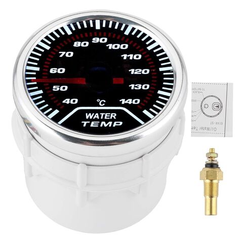 Water Temperature Gauge LED Universal Car Dashboard 52mm Smoke Tint Lens Red Needle White Display High Sensitivity 40 150℃ Range 12V DC ABS Plastic Racing Style Accessory in Kuwait