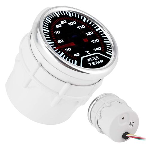 Water Temperature Gauge LED Universal Car Dashboard 52mm Smoke Tint Lens Red Needle White Display High Sensitivity 40 150℃ Range 12V DC ABS Plastic Racing Style Accessory in Kuwait